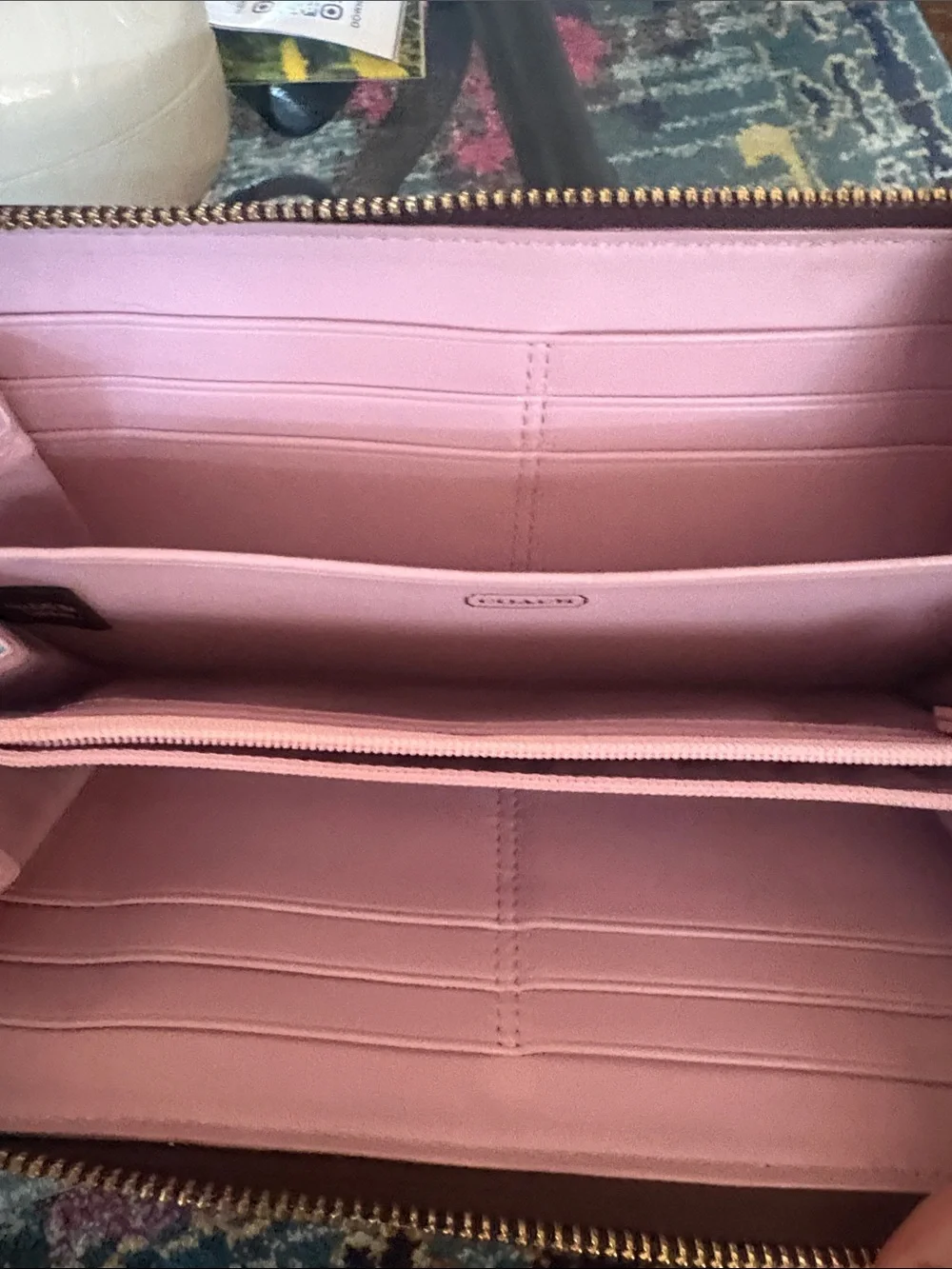 Coach Zoe Accordion Wallet Brown with Gold Hardware